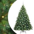 vidaXL Umelý vianočný stromček s 300 LED-i Zelená 180 cm PE a PVC