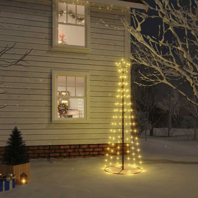 vidaXL Vianočný stromček, kužeľ 108 LED, teplé biele svetlo 70x180 cm