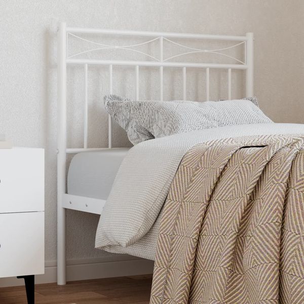 vidaXL Kovové náhradné čelo postele biele 80 cm