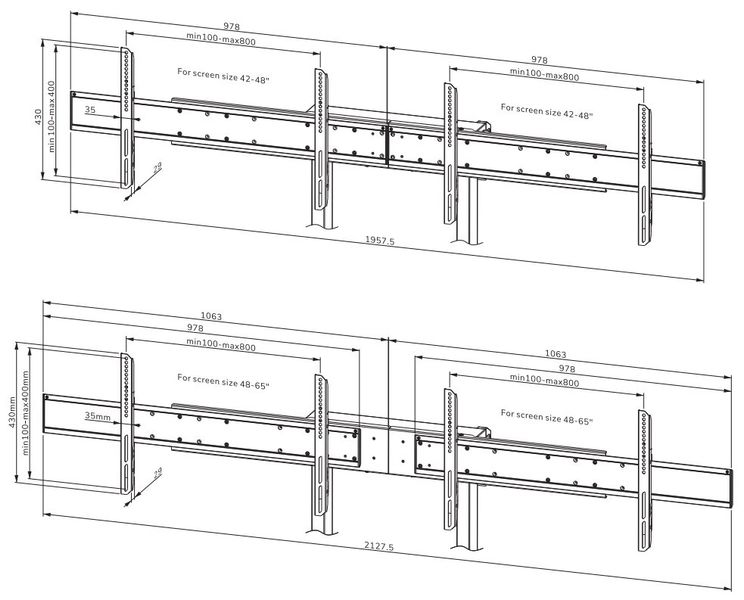 Neomounts ADM-875BL2/Adaptér pre 2 displeje pre FL55-875BL1 and WL55-875BL1/42-65"/VESA 800x400/čierny Adaptér, VESA, pre dva monitory, uhlopriečka 42"–65", nosnosť 2× 50kg, pre stojan FL55-875BL1 a WL55-875BL1, oceľ, čierny