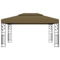 vidaXL Altánok s dvojitou strieškou 3x4 m, sivohnedý 180 g/m²