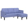 vidaXL Sada pohoviek 2 ks Modrá džínovina Polyester