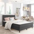 vidaXL Rám na boxspring posteľ, sivý, látka 140x200 cm