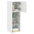 vidaXL TV skrinka s LED svetlami biela 30,5x30x90 cm