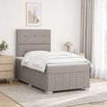 vidaXL LED boxspring posteľ s matracom Sivohnedá 120 x 200 cm Látka