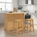 vidaXL Kuchynský ostrovný set 3 ks Medový vosk 112 x 70 x 91,5 cm