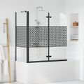 vidaXL Kúpeľňový plášť Čierna 120 x 67 x 129 cm Tvrdené sklo a hliník
