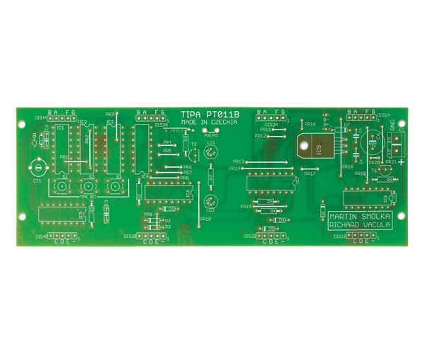 Plošný spoj TIPA PT011B CMOS digitálne hodiny s voliteľnými LED displejmi