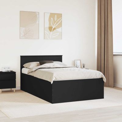 vidaXL Rám postele Čierna 135 x 190 cm Kompozitné drevo