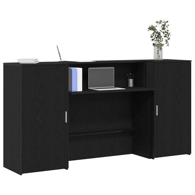 vidaXL Recepčný stôl čierna dub 200x50x103,5 cm kompozitné drevo