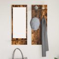 vidaXL Vešiak na stenu Nástenná montáž Dymová dub 70 x 10 x 90 cm