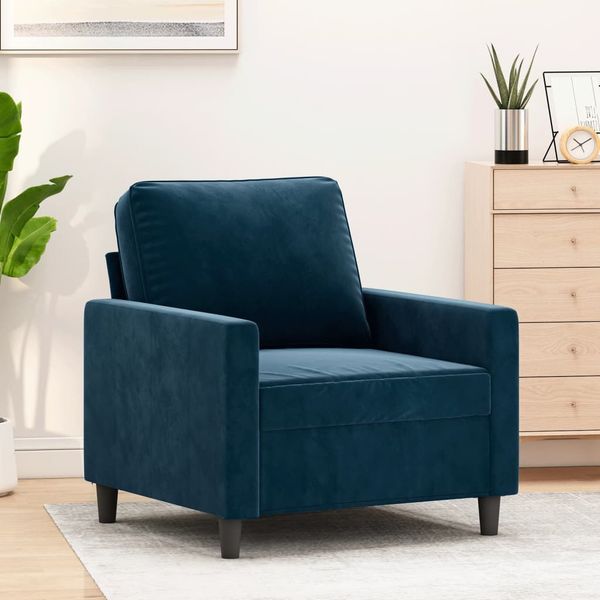 vidaXL Kreslo modré 60 cm zamat