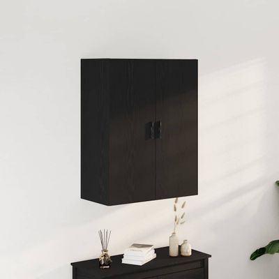 vidaXL Závesná skrinka Čierny dub 69,5 x 34 x 180 cm Kompozitné drevo