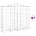 vidaXL Oblúkové gabiónové koše 2ks 200x50x160/180cm pozinkované železo