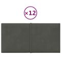 vidaXL Nástenné panely 12 ks tmavosivé 30x15 cm zamat 0,54 m²