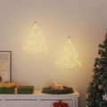 vidaXL Vianočné osvetlenie silueta vianočného stromčeka 2 ks 50 LED