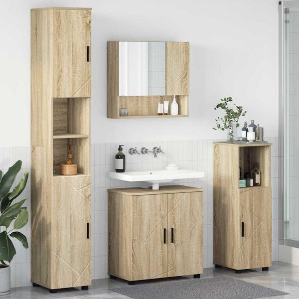 vidaXL Sada kúpeľňového nábytku 4 ks Sonoma dub 61 x 35 x 64 cm