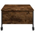 vidaXL Konferenčný stolík+kolieska, tmavý dub 91x55x34 cm