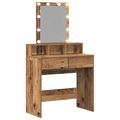 vidaXL Toaletný stolík Staré drevo 80 x 41 x 144.5 cm Kompozitné drevo