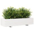 vidaXL Záhradný kvetináč biely 110x40x26,5 cm borovicový masív