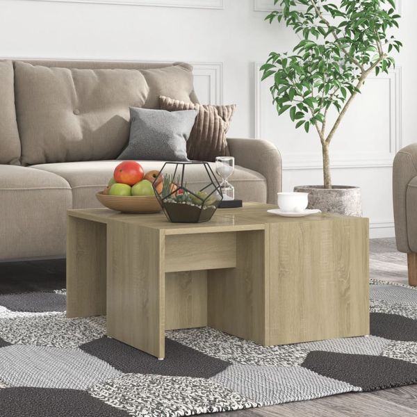 vidaXL Konferenčné stolíky 4ks, dub sonoma 33x33x33cm kompozitné drevo