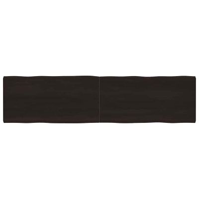 vidaXL Stolová doska tmavohnedá 200x50x(2-6)cm ošetrený masív hrany