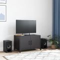 vidaXL TV skrinka čierna 68x39x43,5 cm oceľ