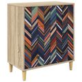 vidaXL Příborník OMMEN Geometrický vzor 66 x 36,5 x 75 cm Sonoma