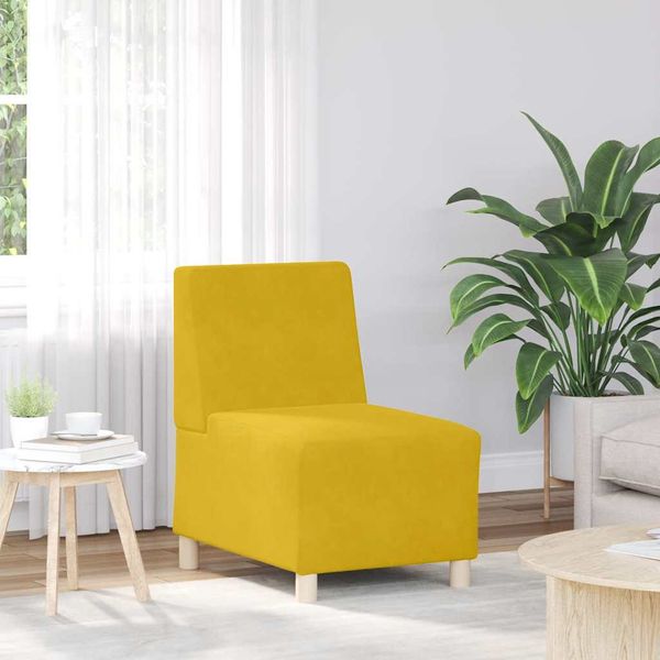 vidaXL Modulárna pohovka bez opierok na ruky, žltá 55 cm, zamat