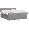vidaXL Posteľ boxspring s matracom Sivohnedá 200 x 200 cm Látka
