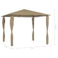 vidaXL Altánok s poťahmi na stĺpiky 3x3x2,6 m, sivohnedý 160 g/m²