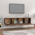 vidaXL Nástenné skrinky 2 ks hnedý dub 80x35x36,5 cm spracované drevo