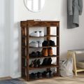 vidaXL Regál na topánky dymový dub 60x30x98 cm kompozitné drevo