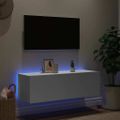 vidaXL TV nástenná skrinka s LED svetlami biela 100x35x31 cm
