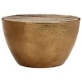 vidaXL Konferenčný stolík tepaný hliník Ø 50x30 cm mosadzný