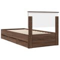 vidaXL Rám postele so zásuvkou Hnedý dub 75 x 190 cm Inžinierske drevo