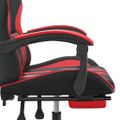 vidaXL Otočná herná stolička s podnožkou čierna a červená umelá koža