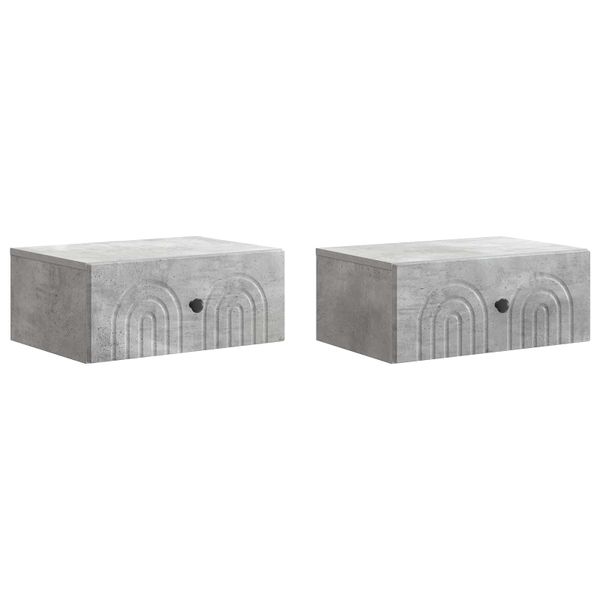 vidaXL Nástenná nočná skrinka 2 pcs Betónovo sivá 49 x 34,5 x 20 cm