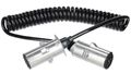 Propojovací spirálový kábel 7pin typ N TRAILER CABLE 13, kovová zástrčka, 24V, 3,5 m SIXTOL