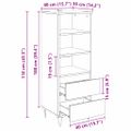 vidaXL Highboard Čierny dub 40 x 36 x 110 cm Kompozitné drevo