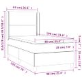 vidaXL Posteľ boxsping s matracom a LED bledosivá 90x190 cm zamat