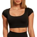 Dámske tričko Cropped Sense Black - BeastPink, veľkosť XL, veľkosť oblečenia XL