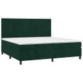 vidaXL Posteľný rám boxsping s matracom tmavozelený 200x200 cm zamat