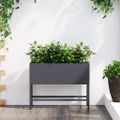 vidaXL Zvýšený záhradný kvetináč Antracit 60 x 26 x 45 cm Oceľ