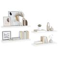 vidaXL Plávajúce nástenné police 4 ks, lesklé biele 90x23,5x3,8cm, MDF