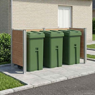 vidaXL Plot pre odpadkový kôš Hnedá 237 x 85 x 115 cm Hliník a WPC