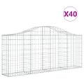 vidaXL Oblúkové gabionové koše 40ks 200x30x80/100cm pozinkované železo