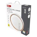 LED nástenné svietidlo ILVI, kruhové, 30 W, stmievateľné so zmenou CCT, biela + drevo