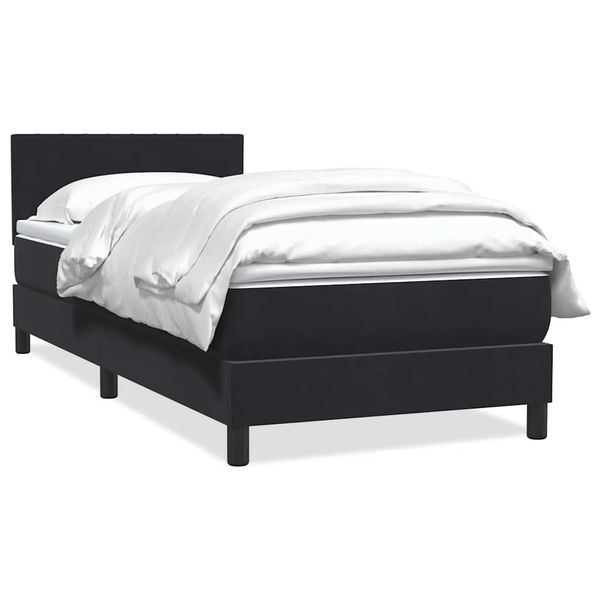 vidaXL Box Spring Posteľ s matracom Čierna 100x210 cm Zamat