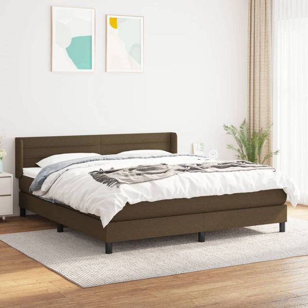 vidaXL Boxspring posteľ s matracom tmavohnedá 160x200 cm látka